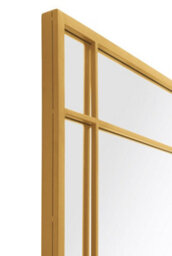 Mirroroutlet The Tabula Gold Metal Framed Window Wall Or Leaner Mirror 180Cm X 90Cm - thumbnail 6