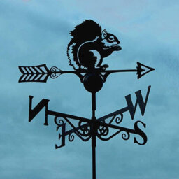 Poppy Forge Squirrel Weathervane - Steel - W65 X H88 Cm - Powder Coated Black
