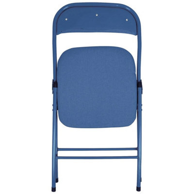 Padded Metal Folding Chair - Blue - image 1