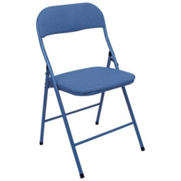 Padded Metal Folding Chair - Blue - thumbnail 2