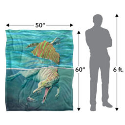 Royce Mcclure Silky Spinosaurus Dinosaur And Shark Supersoft Blanket Multicoloured (152Cm X 127Cm) - thumbnail 5