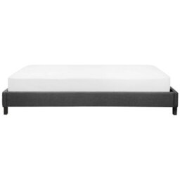 Beliani Bed Without Headboard Fabric Roanne 180 X 200 Cm (Eu Super King) Grey - thumbnail 4