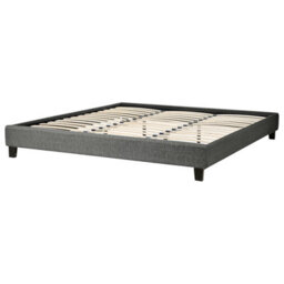 Beliani Bed Without Headboard Fabric Roanne 180 X 200 Cm (Eu Super King) Grey - thumbnail 6