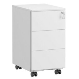 Songmics Mobile File Cabinet, Metal Filing Cabinet For Home Office, Rolling Printer Stand, With 3 Lockable Drawers, Pre-Assembled - thumbnail 2