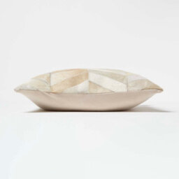 Homescapes Chevron Cream & Grey Leather Cushion 45 X 45 Cm - thumbnail 4