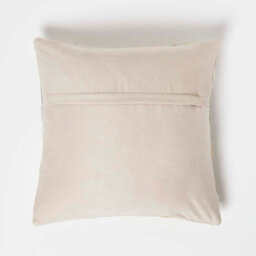 Homescapes Chevron Cream & Grey Leather Cushion 45 X 45 Cm - thumbnail 3