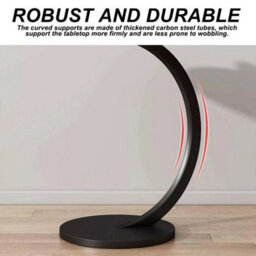 Black Small C Shape Sofa Side Table Couch Laptop End Table Coffee Tea Snack Desk Home - thumbnail 3