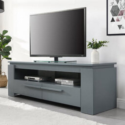 Furniture in Fashion Portland Wooden Tv Stand With 2 Drawers In Grey - thumbnail 1