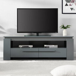 Furniture in Fashion Portland Wooden Tv Stand With 2 Drawers In Grey - thumbnail 2