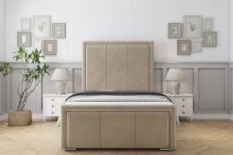 "Sloomy Lancaster Almond Coniston Bed Frame With Mattress With 50"" Upholstered Headboard 3' Single" - thumbnail 1