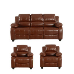 Furniture Instore Valerie Grey Fabric 3 Piece 3+1+1 Seater Sofa Set