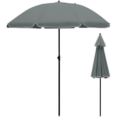 Vivo 2M Outdoor Garden Parasols Umbrella With Crank Handle Tilting Sunshade Uv 30+ - Grey - image 1