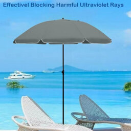 Vivo 2M Outdoor Garden Parasols Umbrella With Crank Handle Tilting Sunshade Uv 30+ - Grey - thumbnail 3