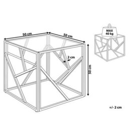 Beliani Side Table Orland Glass Silver - thumbnail 3