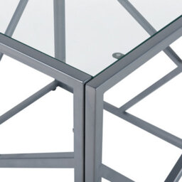 Beliani Side Table Orland Glass Silver - thumbnail 5