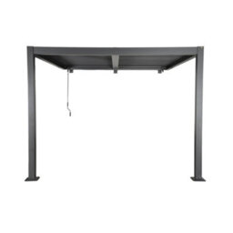 Sweeek - Lean To Pergola With Louvered Roof Aluminium 3 X 3M Palace Anthracite - thumbnail 4