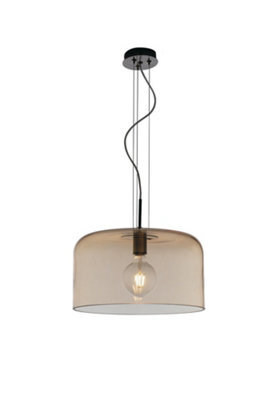 Luminosa Lighting Luminosa Gibus Glass Dome Ceiling Pendant, Amber, E27