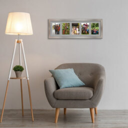 AK Frames 26X8 Aluminum Modern Multi Photo Frame With Silver Mount - Holds 5 Apertures (5X) 6X4 Photos - thumbnail 3