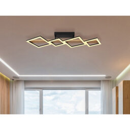 Luminosa Lighting Luminosa Dustin 4 Square Integrated Led Semi Flush Ceiling Light Matt Black 4X Led 3000K - thumbnail 7