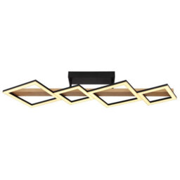 Luminosa Lighting Luminosa Dustin 4 Square Integrated Led Semi Flush Ceiling Light Matt Black 4X Led 3000K - thumbnail 3