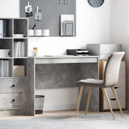 Berkfield Writing Desk Concrete Grey Mdf 100 X 50 X 76 Cm Writing Desk