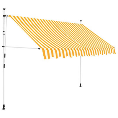 Berkfield Manual Retractable Awning 250 Cm Orange And White Stripes - image 1