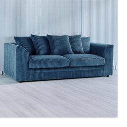 Hannah Jumbo Cord 3 Seater Sofa Marine Blue - thumbnail 1