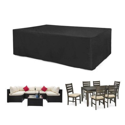 Waterproof Patio Table Cover, Sturdy Rectangular Furniture Black 200X200X80Cm - image 1