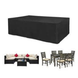 Waterproof Patio Table Cover, Sturdy Rectangular Furniture Black 200X200X80Cm - thumbnail 1