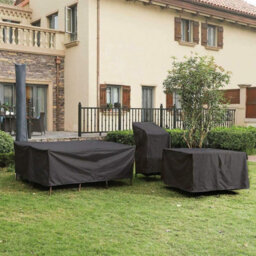 Waterproof Patio Table Cover, Sturdy Rectangular Furniture Black 200X200X80Cm - thumbnail 7