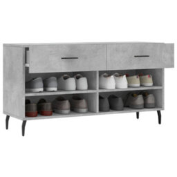 Walplus Shoe Bench Concrete Grey 102X35X55 Cm Engineered Wood - thumbnail 4