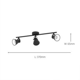 Eglo Seras 2 Black Steel 3 Light Spot - thumbnail 5