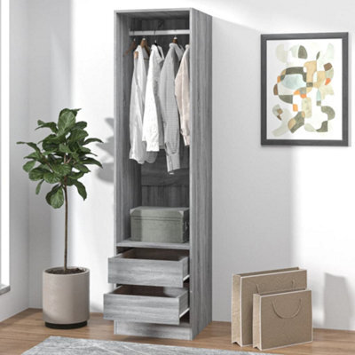 Vidaxl Wardrobe With Drawers Grey Sonoma 50X50X200 Cm Engineered Wood - image 1