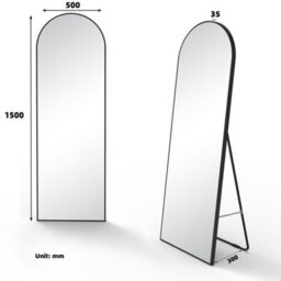 AVER-GROWTH Full Length Mirror 150X50Cm Black Aluminum Frame Large Dressing Mirror Wall Mounted Floor Standing Mirror Arch - thumbnail 6