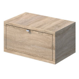 Affine 800mm Countertop Bathroom Vanity Unit White Basin Sink Wall Hung Soft Close Oak - thumbnail 4