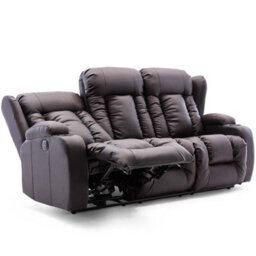 More4Homes Caesar Electric Recliner Bonded Leather 1+2+3 Seater Sofa Set (Brown) - thumbnail 3