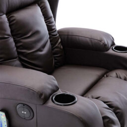 More4Homes Caesar Electric Recliner Bonded Leather 1+2+3 Seater Sofa Set (Brown) - thumbnail 7