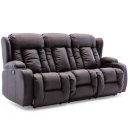 More4Homes Caesar Electric Recliner Bonded Leather 1+2+3 Seater Sofa Set (Brown) - thumbnail 2