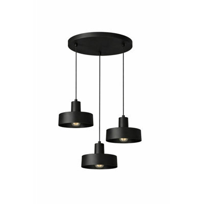 Luminosa Lighting Luminosa Velyo Cluster Pendant Ceiling Light Black 3X E27 - image 1