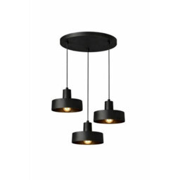 Luminosa Lighting Luminosa Velyo Cluster Pendant Ceiling Light Black 3X E27 - thumbnail 2