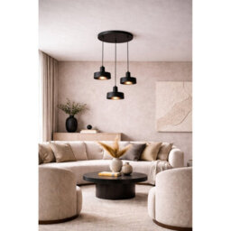 Luminosa Lighting Luminosa Velyo Cluster Pendant Ceiling Light Black 3X E27 - thumbnail 3