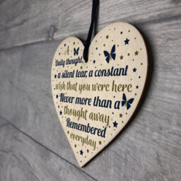 Red Ocean Mum Dad Grandad Nan Memorial Birthday Christmas Wooden Heart Ornament Keepsake - thumbnail 7