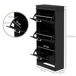 Wyld Haus Kaso Black Slim 3-Drawer Shoe Cabinet - Mdf, Holds Up To 15 Pairs, Anti-Tip - thumbnail 3