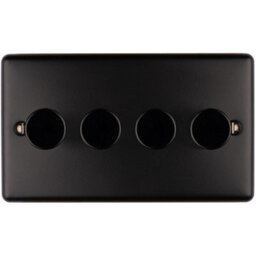 Loops 4 Gang 400W Led 2 Way Rotary Dimmer Switch Matt Black Light Dimming Plate - thumbnail 1