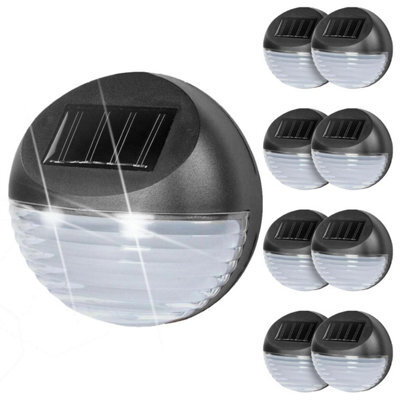 Geezy Solar Powered Fence Lights Wall Mounted Patio Garden Outdoor Led Pack Of 8 - image 1