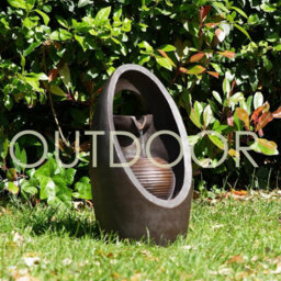Geezy Oval Water Feature Outdoor Indoor Led Fountain Waterfall Garden Decor - thumbnail 2