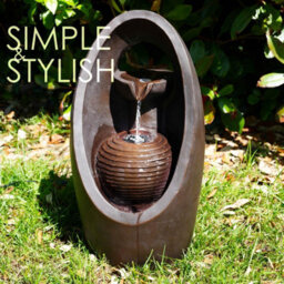 Geezy Oval Water Feature Outdoor Indoor Led Fountain Waterfall Garden Decor - thumbnail 5