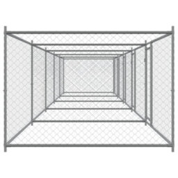 Walplus Grey Dog Cage With Doors 10X2X1.5 M Galvanised Steel Kennel - thumbnail 5