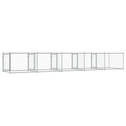 Walplus Grey Dog Cage With Doors 10X2X1.5 M Galvanised Steel Kennel - thumbnail 6