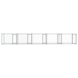 Walplus Grey Dog Cage With Doors 10X2X1.5 M Galvanised Steel Kennel - thumbnail 4